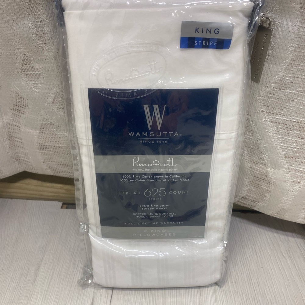 Wamsutta White King Stripe Pillowcases - PimaCott